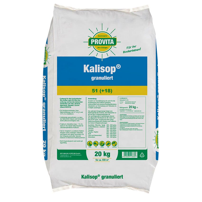 Kalisulfat (Kalisop) granuliert Sack 20kg (Im Bio-Landbau zugelassen)