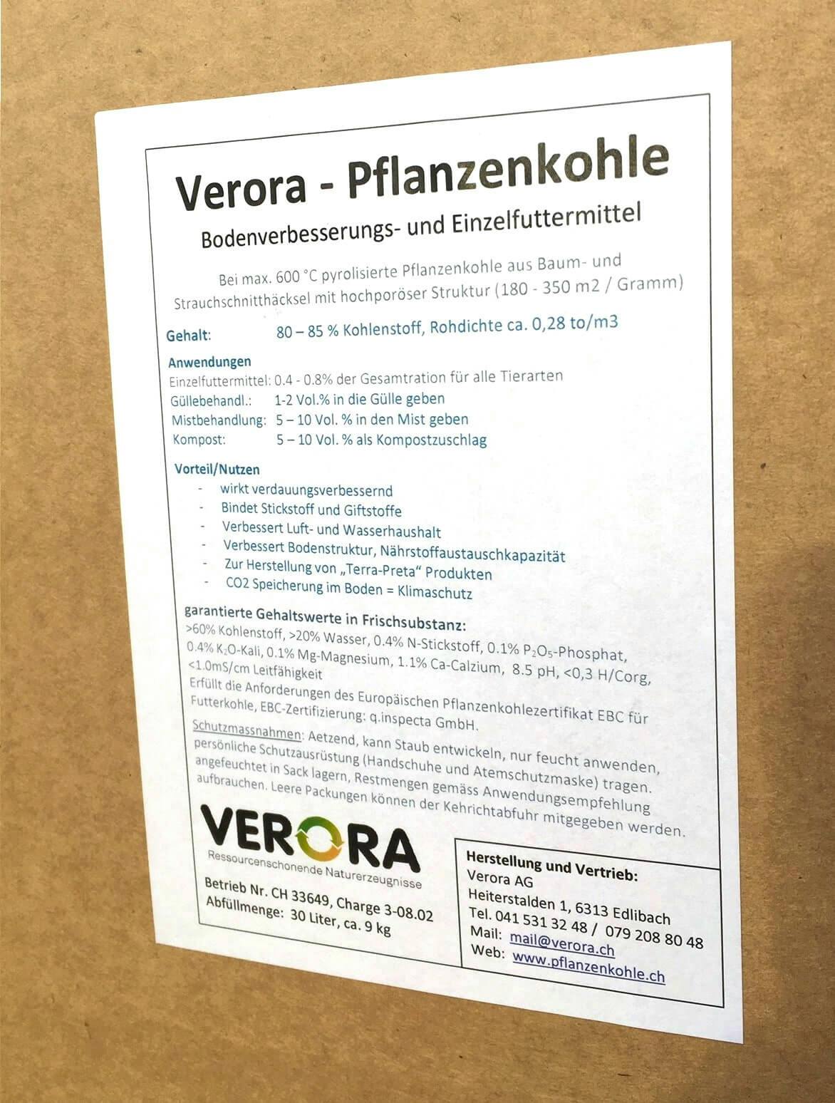 Verora Pflanzenkohle (Big Bag - 1.2m3)